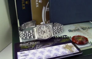 Ladies Watches | Dress Watches | Sant Blanc ROLEX Ladies 26mm White Gold & Stainless Steel DateJust Cream Arabic Dial Jubilee Band Model 79174