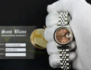 Dress Watches | Ladies Watches | Sant Blanc ROLEX Ladies 26mm White Gold & Stainless Steel DateJust Rose Roman Dial Model 79174
