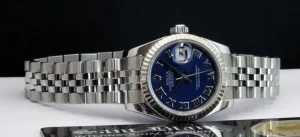 Ladies Watches | Dress Watches | Sant Blanc ROLEX Ladies 26mm White Gold & Stainless Steel Datejust Blue Roman Dial Jubilee Band Model 179174