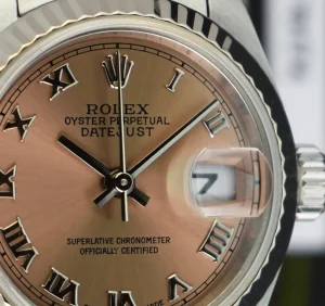 Dress Watches | Ladies Watches | Sant Blanc ROLEX Ladies 26mm White Gold & Stainless Steel DateJust Rose Roman Dial Model 79174