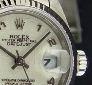 Ladies Watches | Dress Watches | Sant Blanc ROLEX Ladies 26mm White Gold & Stainless Steel DateJust Cream Arabic Dial Jubilee Band Model 79174