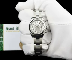Dress Watches | Sant Blanc ROLEX Ladies Stainless Steel Datejust Mother of Pearl Diamond Oyster Band Model 179160