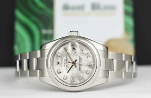 Dress Watches | Sant Blanc ROLEX Ladies Stainless Steel Datejust Mother of Pearl Diamond Oyster Band Model 179160