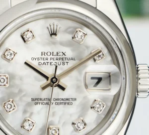 Dress Watches | Sant Blanc ROLEX Ladies Stainless Steel Datejust Mother of Pearl Diamond Oyster Band Model 179160