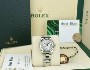 Dress Watches | Sant Blanc ROLEX Ladies Stainless Steel Datejust Mother of Pearl Diamond Oyster Band Model 179160