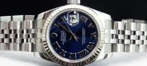 Ladies Watches | Dress Watches | Sant Blanc ROLEX Ladies White Gold & Stainless DateJust Blue Roman Dial Model 179174