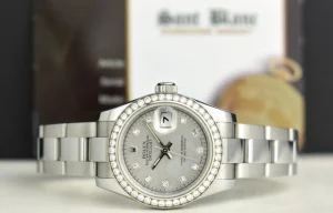 Ladies Watches | Dress Watches | Sant Blanc ROLEX Ladies White Gold & Stainless Steel Mother of Pearl Goldust Diamond Dial Model 179384