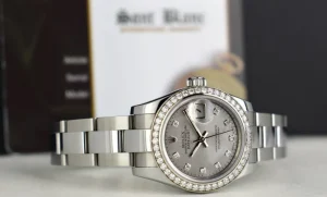 Ladies Watches | Dress Watches | Sant Blanc ROLEX Ladies White Gold & Stainless Steel Mother of Pearl Goldust Diamond Dial Model 179384