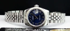 Ladies Watches | Dress Watches | Sant Blanc ROLEX Ladies White Gold & Stainless DateJust Blue Roman Dial Model 179174