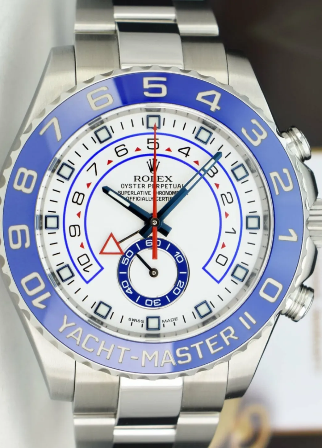 rolex_men_mm_stainless_st_2.webp Yachting Professional Watches | Men's Watches | Sant Blanc ROLEX Men 44mm Stainless Steel YachtMaster II Blue Hands Model 116680