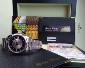 Men's Watches | Dress Watches | Sant Blanc ROLEX Mens DateJust Stainless Steel Black Bulls Eye Index Dial Oyster Band Model 116200