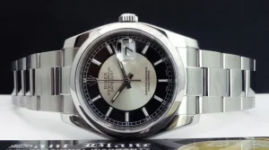 Men's Watches | Dress Watches | Sant Blanc ROLEX Mens DateJust Stainless Steel Black Bulls Eye Index Dial Oyster Band Model 116200