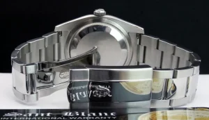 Men's Watches | Dress Watches | Sant Blanc ROLEX Mens DateJust Stainless Steel Black Bulls Eye Index Dial Oyster Band Model 116200