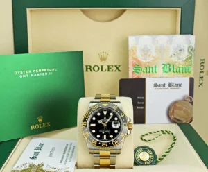 Men's Watches | Pilots Professional Watches | Sant Blanc ROLEX Mens 18kt Gold & Stainless Steel GMT Master II Black Dial Model 116713