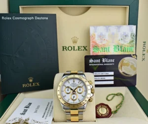 Sports Watches | Men's Watches | Sant Blanc ROLEX Mens 18kt Gold & Stainless Steel Daytona White Index Dial Model 116523