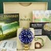 Diving Professional Watches | Sports Watches | Sant Blanc ROLEX Mens 18kt Gold & Stainless Steel Submariner Blue Dial No Holes Model 16613