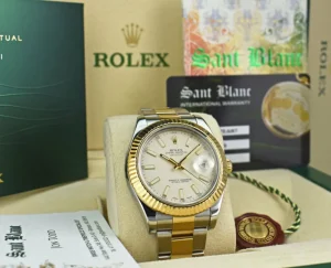 Men's Watches | Dress Watches | Sant Blanc ROLEX Mens 18kt Gold & Stainless Steel DateJust II Ivory Index Model 116333
