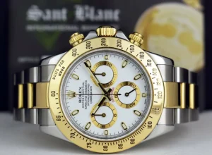 Sports Watches | Men's Watches | Sant Blanc ROLEX Mens 18kt Gold & Stainless Steel Daytona White Index Dial Model 116523