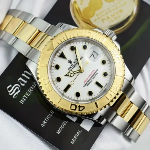Yachting Professional Watches | Men's Watches | Sant Blanc ROLEX Mens 18kt Gold & Stainless Yachtmaster White Index Model 16623