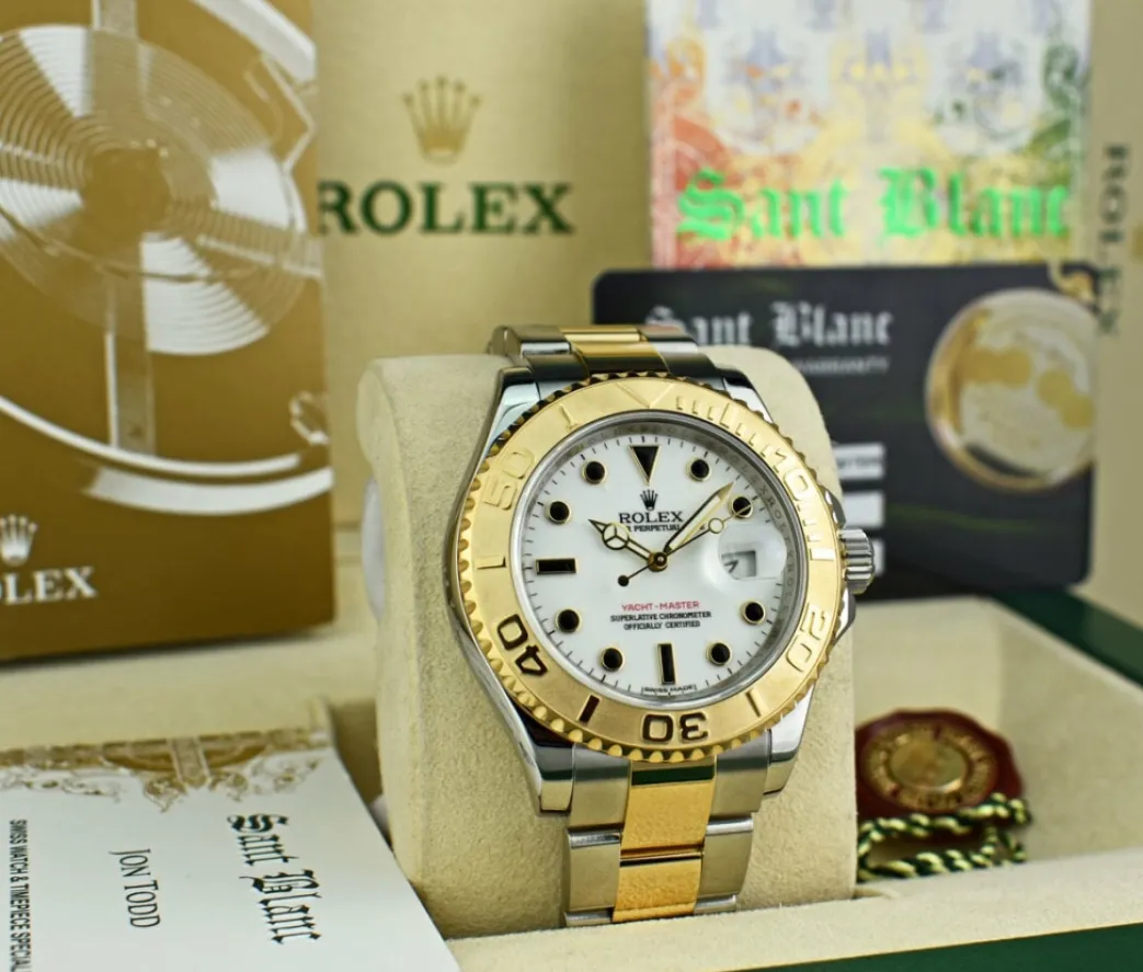 rolex_mens_kt_gold__stain_7-8.webp Yachting Professional Watches | Men's Watches | Sant Blanc ROLEX Mens 18kt Gold & Stainless Yachtmaster White Index Model 16623