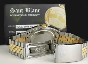 Men's Watches | Dress Watches | Sant Blanc ROLEX Mens 18kt Gold & Stainless Steel DateJust White Roman Box & Books Model 16233