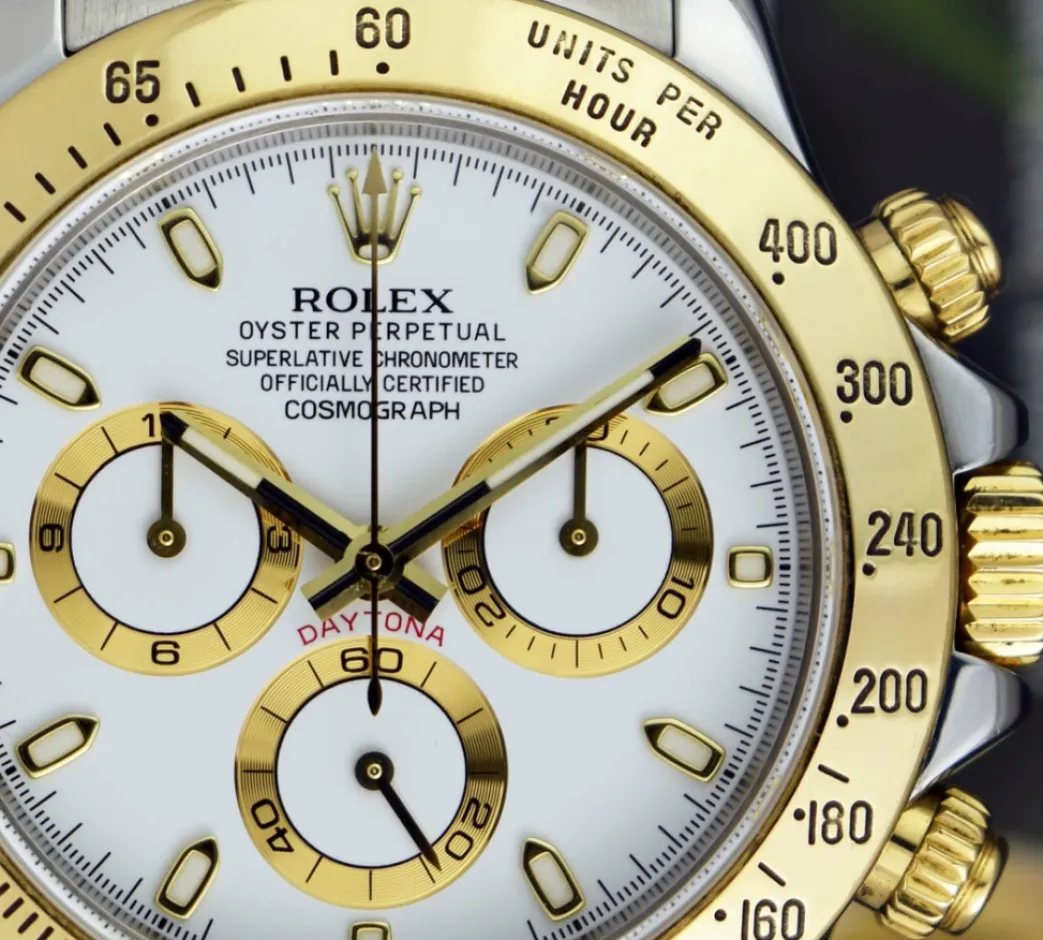 rolex_mens_kt_gold__stain_9-5.webp Sports Watches | Men's Watches | Sant Blanc ROLEX Mens 18kt Gold & Stainless Steel Daytona White Index Dial Model 116523