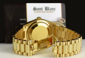 Men's Watches | President Dress Watches | Sant Blanc ROLEX Mens 18kt Gold Day Date 36 President Champagne Stick Dial Model 128238