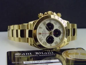 Sports Watches | Men's Watches | Sant Blanc ROLEX Mens 18kt Gold Daytona White Black Panda Arabic Dial Model 116528