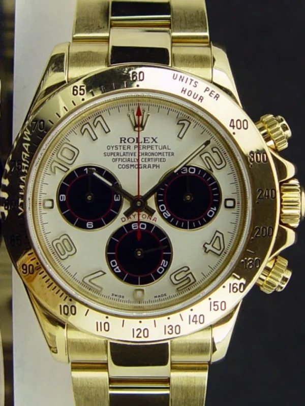 Sports Watches | Men's Watches | Sant Blanc ROLEX Mens 18kt Gold Daytona White Black Panda Arabic Dial Model 116528