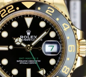 Pilots Professional Watches | Sant Blanc ROLEX Mens 18kt Gold 40mm GMT Master II Black 116718