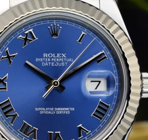 Men's Watches | Dress Watches | Sant Blanc ROLEX Mens 18kt White Gold & Stainless Steel DateJust II Blue Roman Model 116334