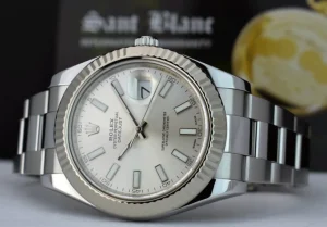 Dress Watches | Men's Watches | Sant Blanc ROLEX Mens 18kt White Gold & Stainless Steel DateJust II Silver Index Dial Model 116334