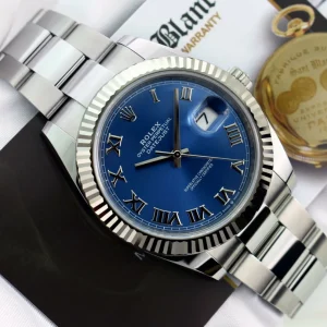Men's Watches | Dress Watches | Sant Blanc ROLEX Mens 18kt White Gold & Stainless Steel DateJust 41 Blue Roman Model 126334