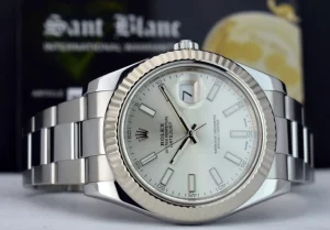 Dress Watches | Men's Watches | Sant Blanc ROLEX Mens 18kt White Gold & Stainless Steel DateJust II Silver Index Dial Model 116334