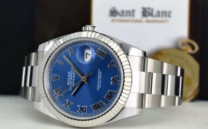 Men's Watches | Dress Watches | Sant Blanc ROLEX Mens 18kt White Gold & Stainless Steel DateJust 41 Blue Roman Model 126334