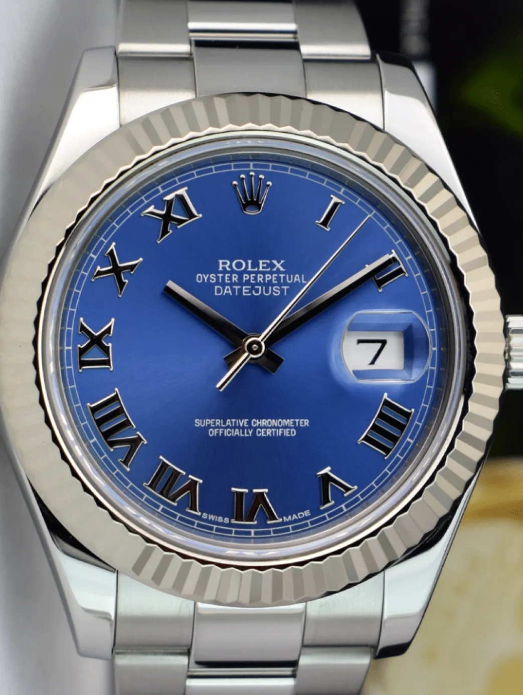 rolex_mens_kt_white_gold__8-3.webp Men's Watches | Dress Watches | Sant Blanc ROLEX Mens 18kt White Gold & Stainless Steel DateJust II Blue Roman Model 116334