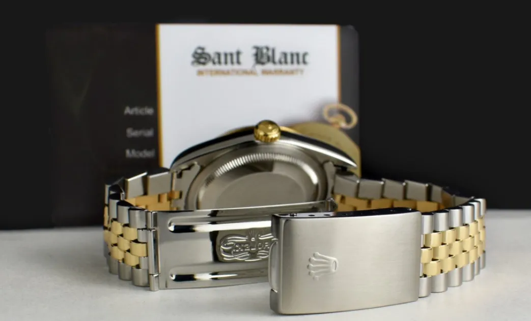 rolex_mens_mm_kt_gold__st_6.webp Men's Watches | Dress Watches | Sant Blanc ROLEX Mens 36mm 18kt Gold & Stainless Steel DateJust Rhodium Diamond Dial Model 16233