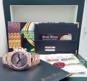 Men's Watches | Racing Professional Watches | Sant Blanc ROLEX Mens 40mm 18kt Gold Daytona Mother Of Pearl Roman Dial Model 116528