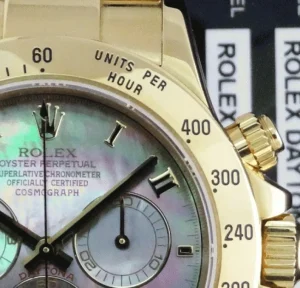 Men's Watches | Racing Professional Watches | Sant Blanc ROLEX Mens 40mm 18kt Gold Daytona Mother Of Pearl Roman Dial Model 116528