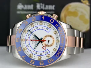Yachting Professional Watches | Sports Watches | Sant Blanc ROLEX Mens 44mm 18kt Rose Gold & Stainless Steel YachtMaster II Blue Hands Model 116681