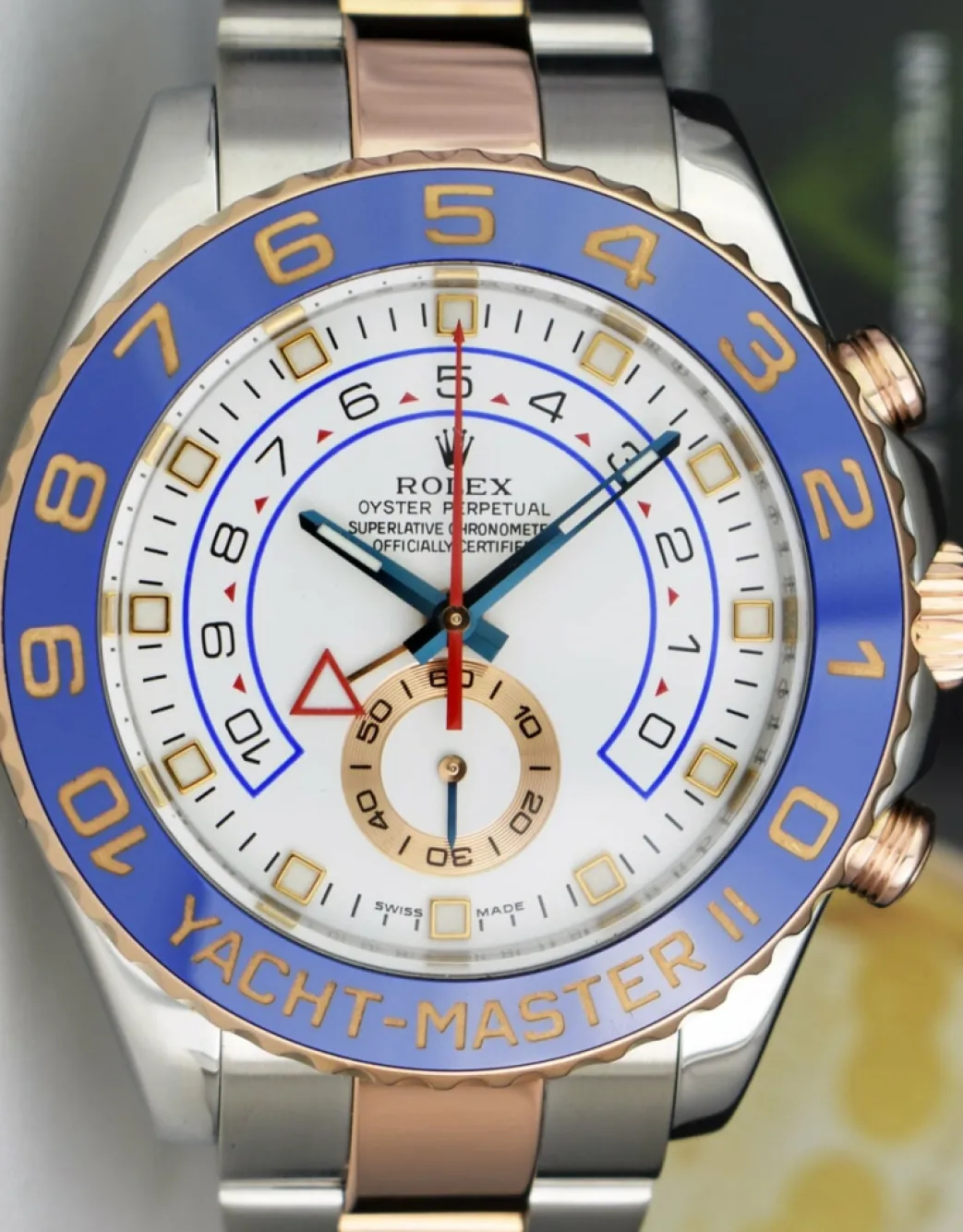 rolex_mens_mm_kt_rose_gol_9.webp Yachting Professional Watches | Sports Watches | Sant Blanc ROLEX Mens 44mm 18kt Rose Gold & Stainless Steel YachtMaster II Blue Hands Model 116681