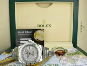 Yachting Professional Watches | Sports Watches | Sant Blanc ROLEX Mens 40mm Platinum & Stainless Steel YachtMaster Platinum Index Model 16622