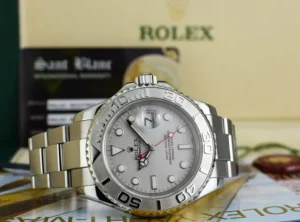 Yachting Professional Watches | Sports Watches | Sant Blanc ROLEX Mens 40mm Platinum & Stainless Steel YachtMaster Platinum Index Model 16622