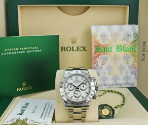 Sports Watches | Men's Watches | Sant Blanc ROLEX Mens 40mm Stainless Steel Daytona White Index Dial Fat Clasp Model 116520