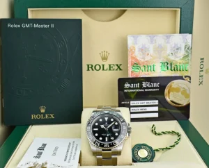 Sports Watches | Pilots Professional Watches | Sant Blanc ROLEX Mens 40mm Stainless Steel GMT Master II Black CERAMIC Bezel Model 116710LN
