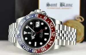 Men's Watches | Pilots Professional Watches | Sant Blanc ROLEX Mens 40mm Stainless Steel GMT Master II PEPSI Ceramic Bezel 126710BLRO