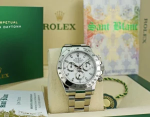 Sports Watches | Men's Watches | Sant Blanc ROLEX Mens 40mm Stainless Steel Daytona White Index Dial Fat Clasp Model 116520