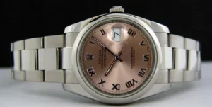 Men's Watches | Dress Watches | Sant Blanc ROLEX Men's 36mm Stainless Steel Datejust Rose Roman Dial Model 116200