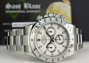 Sports Watches | Men's Watches | Sant Blanc ROLEX Mens 40mm Stainless Steel Daytona White Index Dial Fat Clasp Model 116520