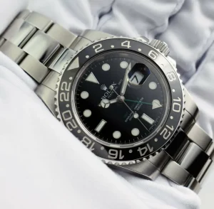 Sports Watches | Pilots Professional Watches | Sant Blanc ROLEX Mens 40mm Stainless Steel GMT Master II Black CERAMIC Bezel Model 116710LN